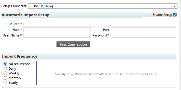 Select File to Upload - Automated Import