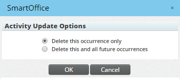 Delete recurring activity dialog